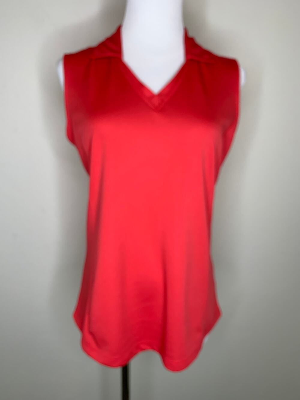 Lady Hagen Golf Top Pink Sleeveless Polo Shirt Sz Medium Preppy Sportswear